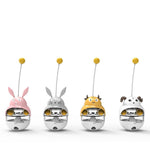 Load image into Gallery viewer, Set of four colorful leaky ball tumblers shaped like animals for educational treat toy for cats and dogs