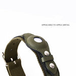 Load image into Gallery viewer, Leather pet collar with protective Apple Airtag cover, adjustable and durable for cats and dogs tracking safety.
