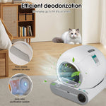 Load image into Gallery viewer, Smart self-cleaning cat litter box with efficient deodorization and app control features for odor elimination.