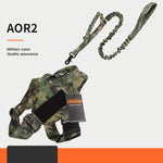 Load image into Gallery viewer, Heavy-duty tactical dog harness and leash set in AOR2 camouflage, made from durable military nylon for large and medium dogs.