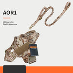 Load image into Gallery viewer, Military camouflage heavy-duty tactical dog harness with adjustable straps and matching nylon leash for large and medium dogs