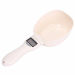 Load image into Gallery viewer, White digital pet food weighing spoon with electronic scale for precise measurement of cat and dog food portions