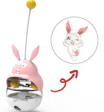 Load image into Gallery viewer, Interactive pink bunny-shaped leaky ball treat toy for cats and dogs to stimulate play and learning
