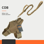 Load image into Gallery viewer, Heavy-duty tactical dog harness and leash set in tan military nylon for large and medium dogs, adjustable and durable design
