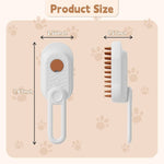 Load image into Gallery viewer, Dimensions of the Cat Steam Brush measuring 7.87 by 2.56 by 1.57 inches for grooming and shedding control.