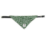 Load image into Gallery viewer, Green Japanese tang grass pattern pet bandana with adjustable black strap for dogs and cats, triangular scarf style