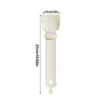 Load image into Gallery viewer, Cream-colored cat-shaped strip feeder spoon with measurements for dispensing wet pet food for cats and dogs