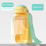 Load image into Gallery viewer, Large capacity 1500ml portable dog water bottle with handle and Hipipet strap for easy travel and pet hydration.