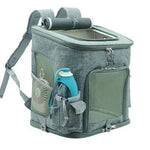 Load image into Gallery viewer, Portable gray transparent cat backpack carrier with ventilation mesh and bubble window for small pets travel