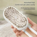 Load image into Gallery viewer, Cat Steam Brush showing absorbed cat hair with soft bristles for easy grooming and no static or flying hair.