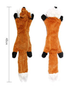 Load image into Gallery viewer, Plush fox-shaped dog toy with soft fabric, designed for chewing, teeth cleaning, and anti-bite durability, 48cm length.