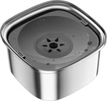 Load image into Gallery viewer, Large capacity stainless steel floating pet water bowl with spill-proof slow water feeder design for pets