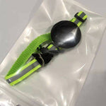 Load image into Gallery viewer, Reflective adjustable neon green pet collar with bell and airtag holder for cats and small dogs, anti-lost safety design.