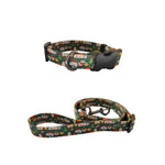 Load image into Gallery viewer, Christmas dog collar and leash set with festive holiday design, adjustable polyester for small to large dogs