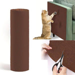 Load image into Gallery viewer, Brown Cat Scratcher Sofa Protector roll with cat scratching sofa and demonstration of cutting the trimmable carpet board.