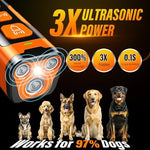 Load image into Gallery viewer, Triple ultrasonic power dog bark deterrent with 300% more coverage and 0.1s response time, effective for 97% of dog breeds.