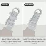 Load image into Gallery viewer, Comparison of first and second generation pet harness buckles showing improved secure fit and durability in the second generation design