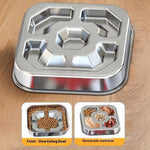 Load image into Gallery viewer, Square stainless steel slow feeding dog and cat bowl with non-slip base for healthy eating and anti-choke design