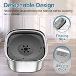 Load image into Gallery viewer, Stainless steel large capacity floating pet water bowl with detachable floating disk and silicone plugs for easy cleaning and spill-proof design