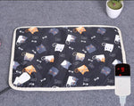 Load image into Gallery viewer, Electric heating blanket for pets with cat pattern and digital temperature control for safe cozy warmth