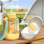 Load image into Gallery viewer, Portable 2-in-1 dog water bottle with integrated food container and bowl, large capacity for travel and outdoor use