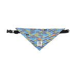 Load image into Gallery viewer, Triangular pet bandana with Japanese tang grass and cherry blossom pattern for small dogs and cats, adjustable strap.
