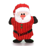 Load image into Gallery viewer, Tear-resistant plush Santa toy with squeaker designed for cats and dogs holiday playtime.