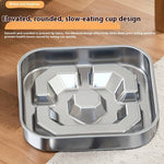 Load image into Gallery viewer, Pet Square stainless steel slow feeding bowl with elevated, rounded design for non-slip, healthy eating by dogs and cats.