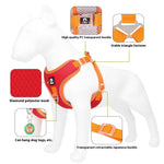 Load image into Gallery viewer, Orange adjustable mesh pet harness with reflective strips, high-quality buckles, and durable triangle fastener for small to medium dogs