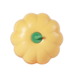 Load image into Gallery viewer, Yellow pumpkin-shaped catnip ball toy with green stem made of durable ABS material for interactive pet play