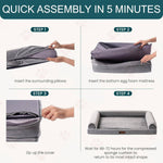 Load image into Gallery viewer, Step-by-step assembly of orthopedic egg foam dog bed with waterproof cover and sofa style for medium and large dogs