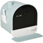 Load image into Gallery viewer, Enclosed cat litter box with lid, side scoop, tray, and splash-proof design for easy cleaning and odor control