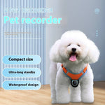 Load image into Gallery viewer, Fluffy white dog wearing an orange pet recorder collar with GPS, camera, waterproof design, and ultra-long standby features.