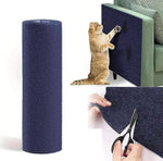 Load image into Gallery viewer, Navy blue Cat Scratcher Sofa Protector roll shown with cat using it on sofa and close-up of trimming the durable scratch pad.