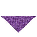 Load image into Gallery viewer, Purple Halloween pet bandana with spider web and black spider pattern for festive dog and cat wear