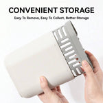 Load image into Gallery viewer, Cat Litter Poop Picker shown in storage mode with shovel fitting securely into bin for compact and organized storage.