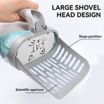 Load image into Gallery viewer, Large shovel head design of Cat Litter Poop Picker with slope partition and scientific aperture for efficient litter sifting.