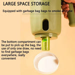 Load image into Gallery viewer, Close-up of green cat litter scoop bin showing bottom compartment for garbage bag storage, enabling quick and convenient bag access.