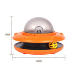 Load image into Gallery viewer, Orange Flying Saucer Pet Slow Feeder with size dimensions of 20cm by 13cm, ideal for cats and small dogs.