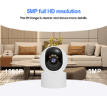 Load image into Gallery viewer, WiFi pet camera showing 5MP full HD resolution for clearer indoor monitoring with night vision feature.