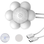 Load image into Gallery viewer, White smart pet hydration dispenser by POT N PET with flower-shaped design and visible USB cable.