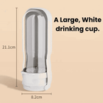 Load image into Gallery viewer, Large white Portable Pet Water Bottle & Cup, 21.1cm height, perfect for dogs and cats during outdoor activities.