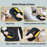 Load image into Gallery viewer, Pet hair remover glove used on pets, sofas, clothes, and cat scratching boards for effective grooming and cleaning.