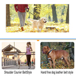 Load image into Gallery viewer, Person walking two dogs hands-free with adjustable shoulder strap leash in outdoor park setting