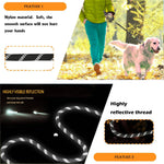 Load image into Gallery viewer, Hands-free dog leash with soft nylon strap and reflective thread for safe walks day and night.