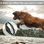 Load image into Gallery viewer, Golden retriever wearing reflective Airtag dog collar jumping in water with waterproof smart tracker case visible.