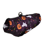 Load image into Gallery viewer, Waterproof and windproof Halloween dog jacket with pumpkin and ghost print for small and medium pets.