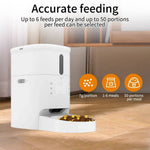 Load image into Gallery viewer, Smart 3L pet feeder with Wi-Fi showing accurate feeding options: 1–6 meals/day, 7g per portion, up to 50 portions per meal.