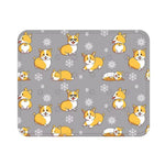 Load image into Gallery viewer, Cooling dog mat with cute corgi dog patterns and snowflakes on a gray ice gel summer pet bed background