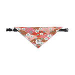 Load image into Gallery viewer, Japanese pet bandana with Tang grass and cherry blossom pattern, adjustable triangular scarf for dogs and cats